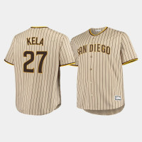 Men's San Diego Padres #27 Keone Kela Brown Replica Big & Tall Jersey