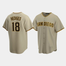Men's San Diego Padres #18 Austin Hedges Sand Brown 2020 Replica Alternate Jersey Men's San Diego Padres #18 Austin Hedges Sand Brown 2020 Replica Alternate Jersey