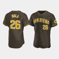 Men's San Diego Padres #26 Austin Nola Brown Authentic Road Jersey