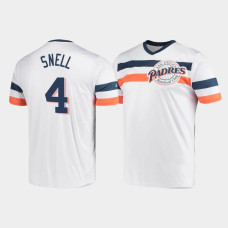 Men's San Diego Padres Blake Snell White Cooperstown Collection V-Neck Jersey Men's San Diego Padres Blake Snell White Cooperstown Collection V-Neck Jersey
