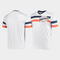 Men's San Diego Padres White Cooperstown Collection V-Neck Jersey