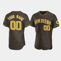 Men's San Diego Padres #00 Custom Brown Authentic Road Jersey