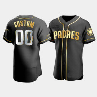 Men's San Diego Padres Custom #00 Black Golden Edition Authentic Jersey