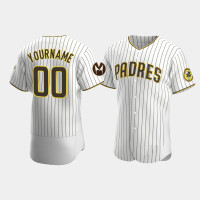 #00 Custom San Diego Padres Men's White Home Authentic 2023 Motorola Patch Jersey