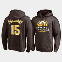 Men's San Diego Padres Drew Pomeranz #15 2021 Spring Training Brown Upper Decker Pullover Hoodie Men's San Diego Padres Drew Pomeranz #15 2021 Spring Training Brown Upper Decker Pullover Hoodie