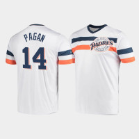Men's San Diego Padres Emilio Pagan White Cooperstown Collection V-Neck Jersey