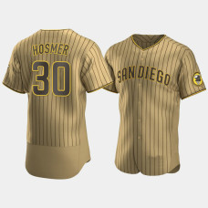Men's San Diego Padres #30 Eric Hosmer Tan Brown Authentic 2020 Alternate Jersey