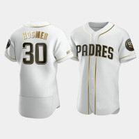 Men's San Diego Padres #30 Eric Hosmer White Golden Edition Authentic Jersey Men's San Diego Padres #30 Eric Hosmer White Golden Edition Authentic Jersey