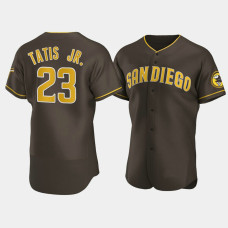 Men's San Diego Padres #23 Fernando Tatis Jr. Brown Authentic 2020 Alternate Jersey Men's San Diego Padres #23 Fernando Tatis Jr. Brown Authentic 2020 Alternate Jersey