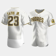 Men's San Diego Padres #23 Fernando Tatis Jr. White Brown Authentic 2020 Home Jersey Men's San Diego Padres #23 Fernando Tatis Jr. White Brown Authentic 2020 Home Jersey