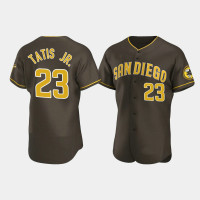 Men's San Diego Padres #23 Fernando Tatis Jr. Brown Authentic Road Jersey Men's San Diego Padres #23 Fernando Tatis Jr. Brown Authentic Road Jersey