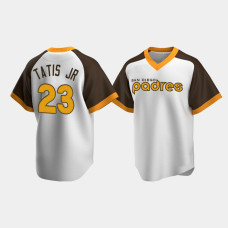 Men's San Diego Padres Fernando Tatis Jr. #23 White Cooperstown Collection Home Jersey Men's San Diego Padres Fernando Tatis Jr. #23 White Cooperstown Collection Home Jersey