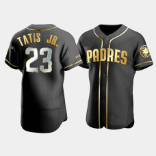 Men's San Diego Padres Fernando Tatis Jr. #23 Black Golden Edition Authentic Jersey Men's San Diego Padres Fernando Tatis Jr. #23 Black Golden Edition Authentic Jersey