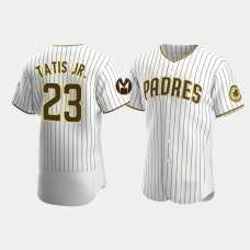 #23 Fernando Tatis Jr. San Diego Padres Men's White Home Authentic 2023 Motorola Patch Jersey #23 Fernando Tatis Jr. San Diego Padres Men's White Home Authentic 2023 Motorola Patch Jersey