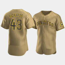 Men's San Diego Padres #43 Garrett Richards Tan Brown Authentic 2020 Alternate Jersey
