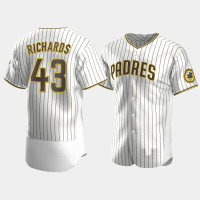 Men's San Diego Padres #43 Garrett Richards White Brown Authentic 2020 Home Jersey Men's San Diego Padres #43 Garrett Richards White Brown Authentic 2020 Home Jersey