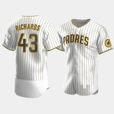 Men's San Diego Padres #43 Garrett Richards White Brown Authentic 2020 Home Jersey