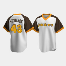 Men's San Diego Padres Garrett Richards #43 White Cooperstown Collection Home Jersey