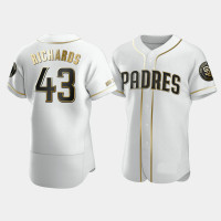 Men's San Diego Padres #43 Garrett Richards White Golden Edition Authentic Jersey Men's San Diego Padres #43 Garrett Richards White Golden Edition Authentic Jersey