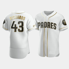 Men's San Diego Padres #43 Garrett Richards White Golden Edition Authentic Jersey