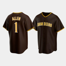 Men's San Diego Padres #1 Greg Allen Brown Replica Player 2020 Road Jersey Men's San Diego Padres #1 Greg Allen Brown Replica Player 2020 Road Jersey