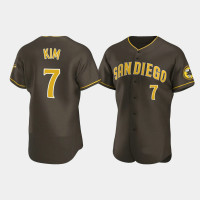 Men's San Diego Padres #7 Ha-Seong Kim Brown Authentic Road Jersey