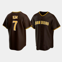 Men's San Diego Padres #7 Ha-Seong Kim Brown Replica Trade Road Jersey
