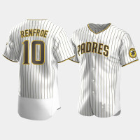 Men's San Diego Padres #10 Hunter Renfroe White Brown Authentic 2020 Home Jersey Men's San Diego Padres #10 Hunter Renfroe White Brown Authentic 2020 Home Jersey