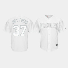 San Diego Padres #37 Joey Lucchesi 2019 Players' Weekend Joey Fuego White Replica Jersey Men's San Diego Padres #37 Joey Lucchesi 2019 Players' Weekend Joey Fuego White Replica Jersey Men's