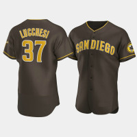 Men's San Diego Padres #37 Joey Lucchesi Brown Authentic 2020 Alternate Jersey Men's San Diego Padres #37 Joey Lucchesi Brown Authentic 2020 Alternate Jersey