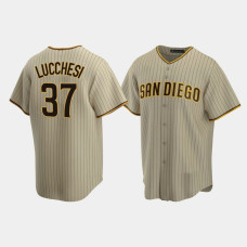 Men's San Diego Padres #37 Joey Lucchesi Sand Brown 2020 Replica Alternate Jersey Men's San Diego Padres #37 Joey Lucchesi Sand Brown 2020 Replica Alternate Jersey