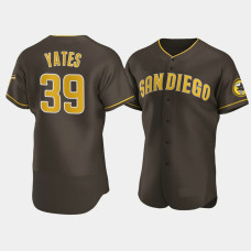 Men's San Diego Padres #39 Kirby Yates Brown Authentic 2020 Alternate Jersey Men's San Diego Padres #39 Kirby Yates Brown Authentic 2020 Alternate Jersey