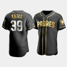 Men's San Diego Padres Kirby Yates #39 Black Golden Edition Authentic Jersey Men's San Diego Padres Kirby Yates #39 Black Golden Edition Authentic Jersey