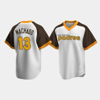 Men's San Diego Padres Manny Machado #13 White Cooperstown Collection Home Jersey Men's San Diego Padres Manny Machado #13 White Cooperstown Collection Home Jersey