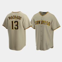 Men's San Diego Padres #13 Manny Machado Sand Brown 2020 Replica Alternate Jersey Men's San Diego Padres #13 Manny Machado Sand Brown 2020 Replica Alternate Jersey