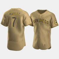 Men's San Diego Padres #7 Manuel Margot Tan Brown Authentic 2020 Alternate Jersey Men's San Diego Padres #7 Manuel Margot Tan Brown Authentic 2020 Alternate Jersey