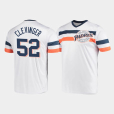 Men's San Diego Padres Mike Clevinger White Cooperstown Collection V-Neck Jersey Men's San Diego Padres Mike Clevinger White Cooperstown Collection V-Neck Jersey