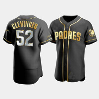 Men's San Diego Padres Mike Clevinger #52 Black Golden Edition Authentic Jersey Men's San Diego Padres Mike Clevinger #52 Black Golden Edition Authentic Jersey