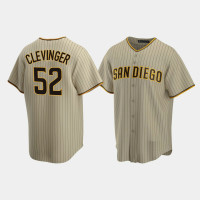 Men's San Diego Padres #52 Mike Clevinger Sand Brown Replica Player 2020 Alternate Jersey Men's San Diego Padres #52 Mike Clevinger Sand Brown Replica Player 2020 Alternate Jersey
