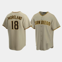 Men's San Diego Padres #18 Mitch Moreland Sand Brown Replica Player 2020 Alternate Jersey Men's San Diego Padres #18 Mitch Moreland Sand Brown Replica Player 2020 Alternate Jersey