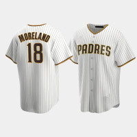 Men's San Diego Padres #18 Mitch Moreland White Brown Replica Team 2020 Home Jersey Men's San Diego Padres #18 Mitch Moreland White Brown Replica Team 2020 Home Jersey