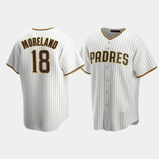 Men's San Diego Padres #18 Mitch Moreland White Brown Replica Team 2020 Home Jersey Men's San Diego Padres #18 Mitch Moreland White Brown Replica Team 2020 Home Jersey