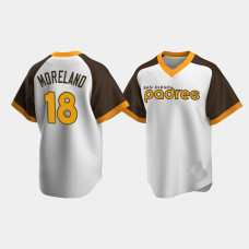 Men's San Diego Padres Mitch Moreland #18 White Cooperstown Collection Home Jersey Men's San Diego Padres Mitch Moreland #18 White Cooperstown Collection Home Jersey