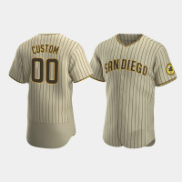 Custom San Diego Padres Sand Brown Authentic 2020 Alternate Jersey