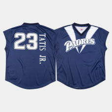 Men's San Diego Padres #23 Fernando Tatis Jr. Turn Ahead The Clock 1999 Navy Jersey Men's San Diego Padres #23 Fernando Tatis Jr. Turn Ahead The Clock 1999 Navy Jersey