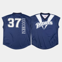 Men's San Diego Padres #37 Joey Lucchesi Turn Ahead The Clock 1999 Navy Jersey