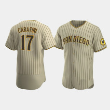 Men's San Diego Padres #17 Victor Caratini Brown Authentic Alternate Jersey
