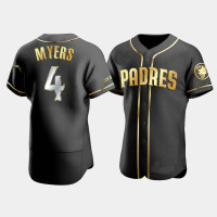 Men's San Diego Padres Wil Myers #4 Black Golden Edition Authentic Jersey Men's San Diego Padres Wil Myers #4 Black Golden Edition Authentic Jersey