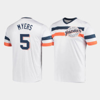 Men's San Diego Padres Wil Myers White Cooperstown Collection V-Neck Jersey