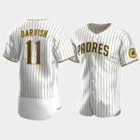 Men's San Diego Padres #11 Yu Darvish White Authentic Home Jersey Men's San Diego Padres #11 Yu Darvish White Authentic Home Jersey